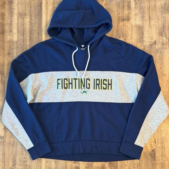 Notre Dame Fanatics Fighting Irish Hoodie Colorblock Pullover Blue Women's M - Picture 3 of 9